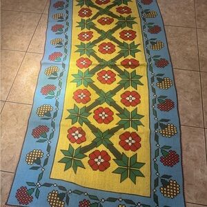 Vintage Romanian Punched Needle Rug – Handmade Circa 1970s